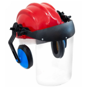 CAPACETE COM ABAFADOR+VISEIRA VERMELHO